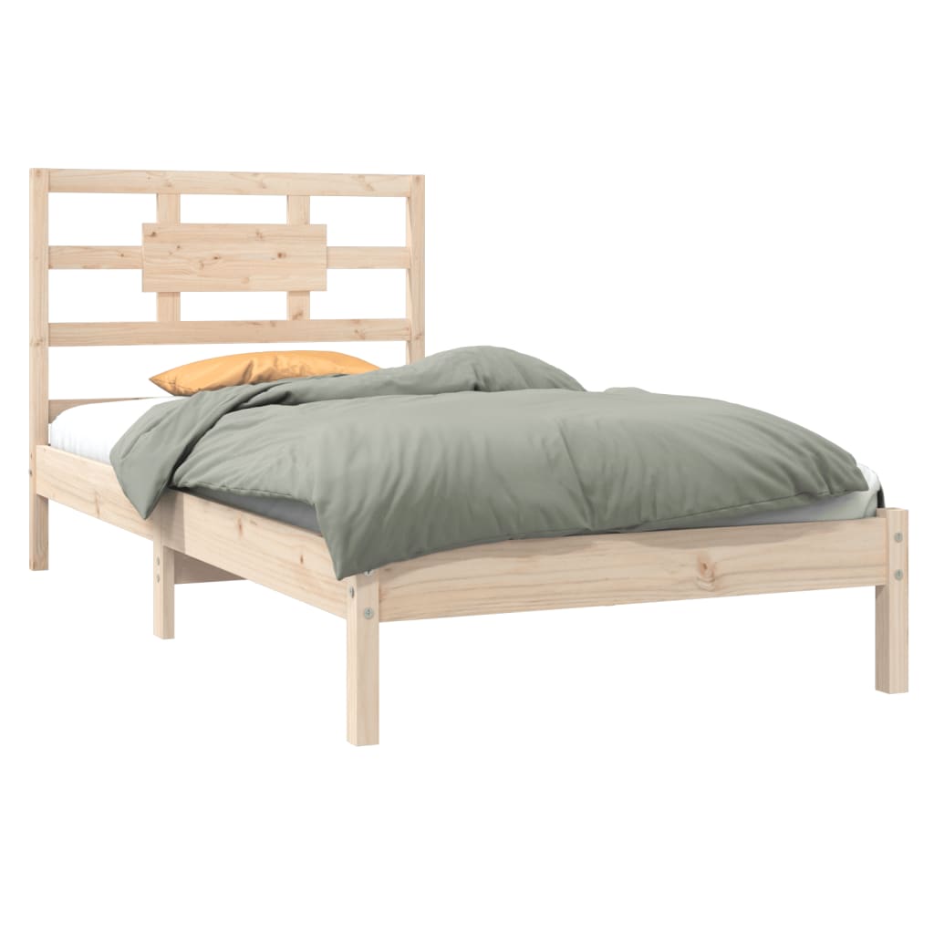 Bed Frame Solid Wood 90X190 Cm Single