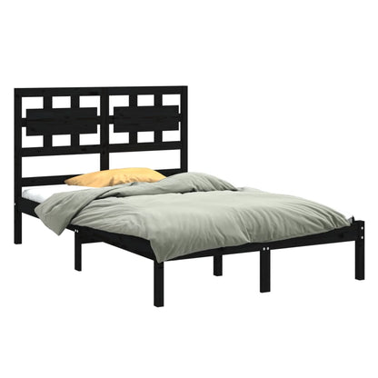 Bed Frame Without Mattress Black 140X200 Cm Solid Wood