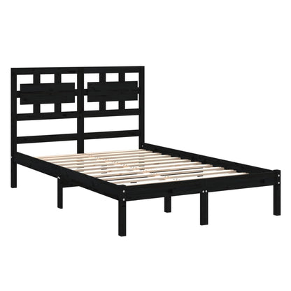 Bed Frame Without Mattress Black 140X200 Cm Solid Wood