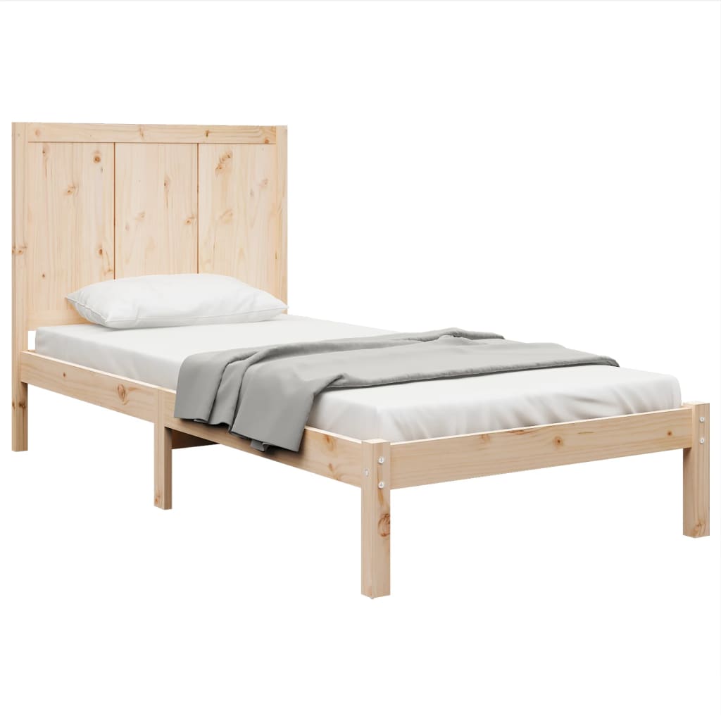 Bed Frame Without Mattress 75X190 Cm Small Single Solid Wood Pine