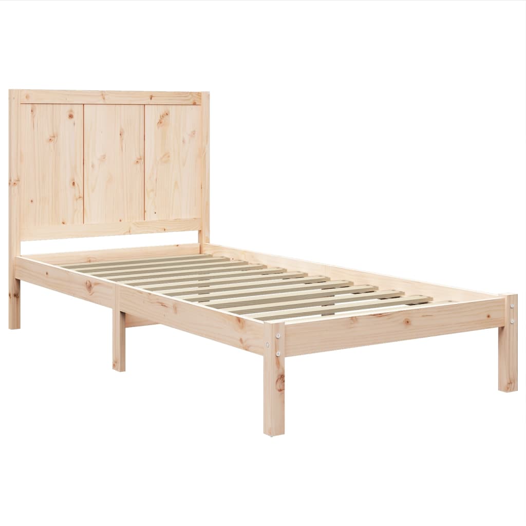 Bed Frame Without Mattress 75X190 Cm Small Single Solid Wood Pine