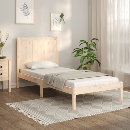 Bed Frame Without Mattress 75X190 Cm Small Single Solid Wood Pine