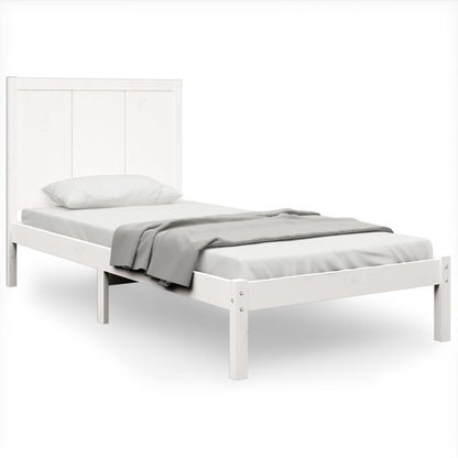 Bed Frame Without Mattress White 75X190 Cm Small Single Solid Wood Pine