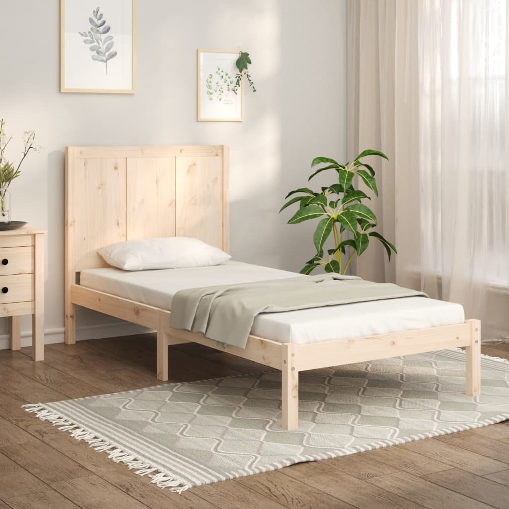 Bed Frame Without Mattress 90X200 Cm Solid Wood Pine