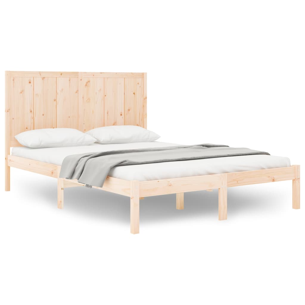 Bed Frame Without Mattress 160X200 Cm Solid Wood Pine