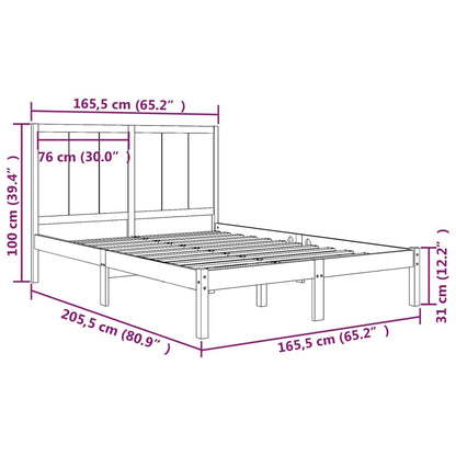 Bed Frame Without Mattress 160X200 Cm Solid Wood Pine