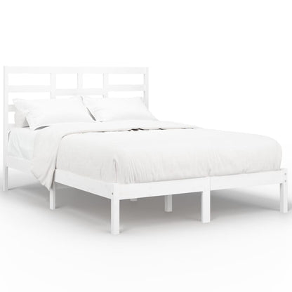 Bed Frame Without Mattress White Solid Wood 120X200 Cm