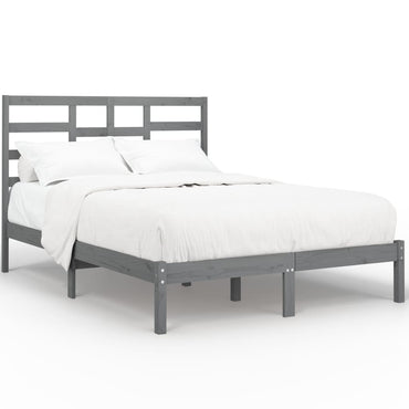 Bed Frame Without Mattress Grey Solid Wood 120X200 Cm