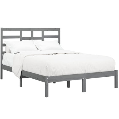 Bed Frame Without Mattress Grey Solid Wood 120X200 Cm