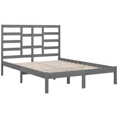 Bed Frame Without Mattress Grey Solid Wood 120X200 Cm