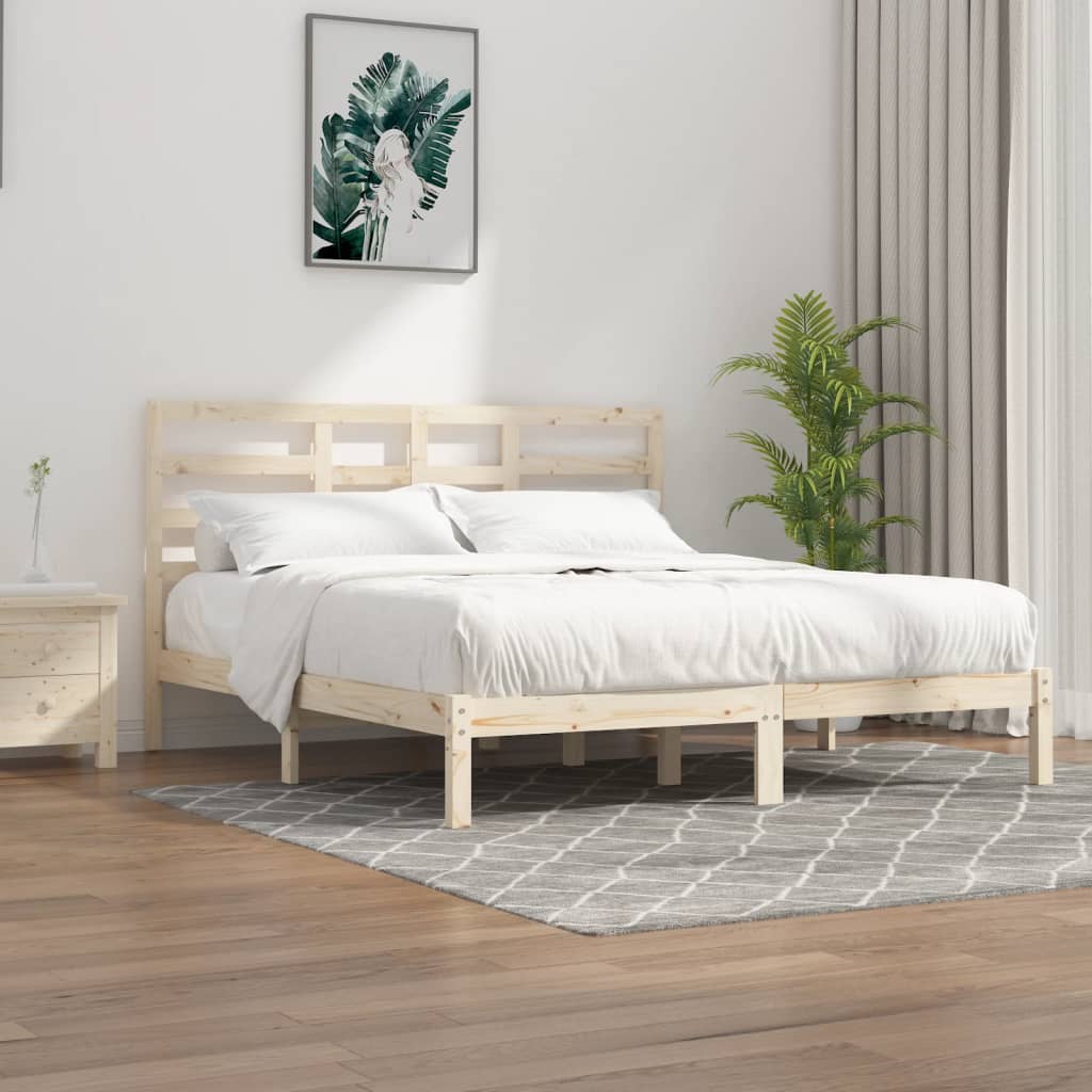 Bed Frame Without Mattress Solid Wood 200X200 Cm