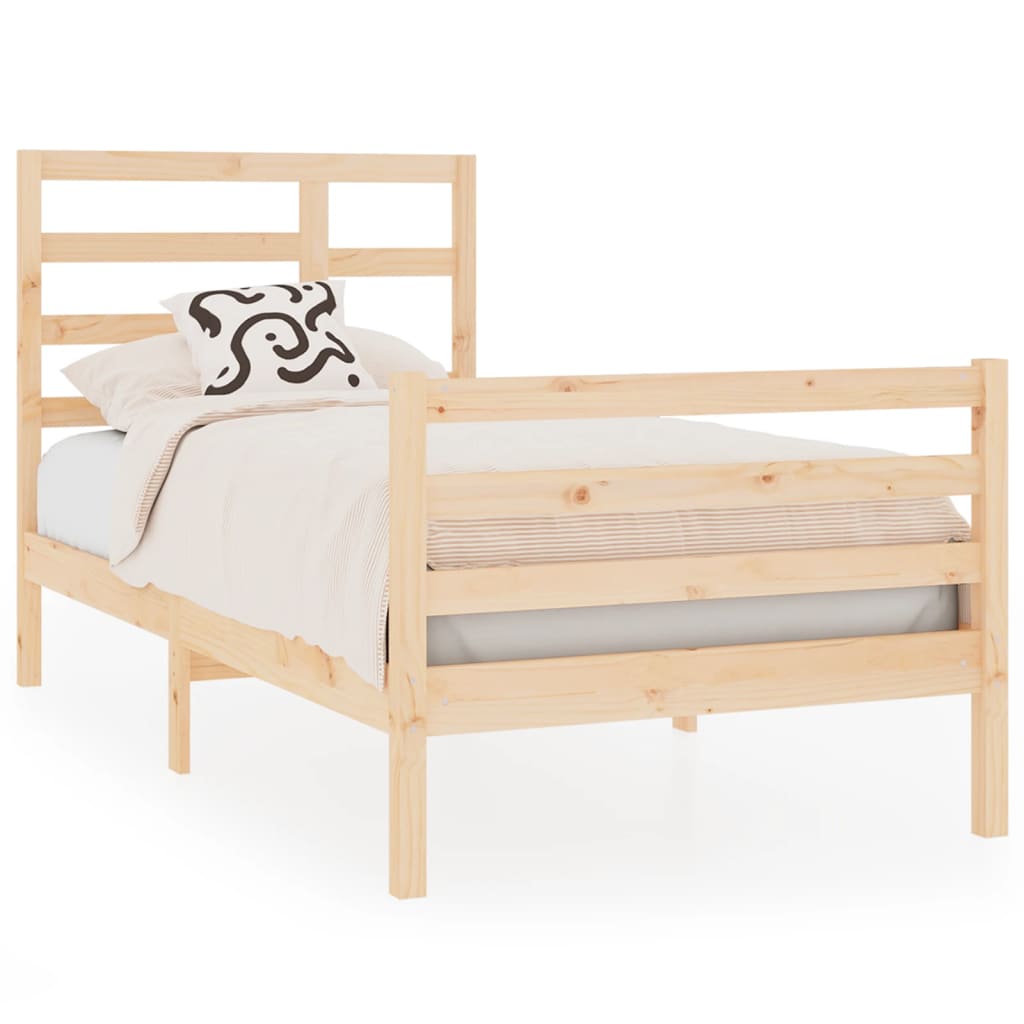 Bed Frame Without Mattress Solid Wood 75X190 Cm Small Single