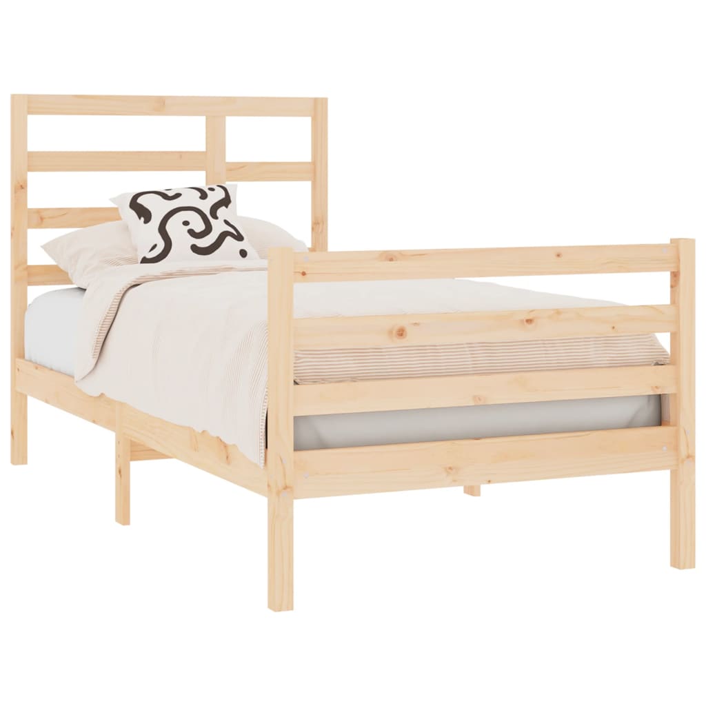 Bed Frame Without Mattress Solid Wood 75X190 Cm Small Single