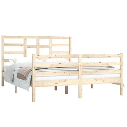 Bed Frame Without Mattress Solid Wood 150X200 Cm King Size