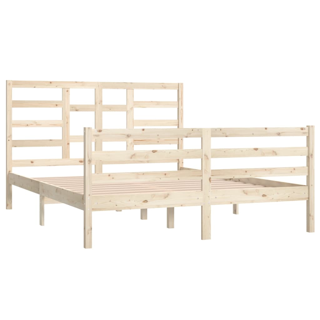 Bed Frame Without Mattress Solid Wood 150X200 Cm King Size