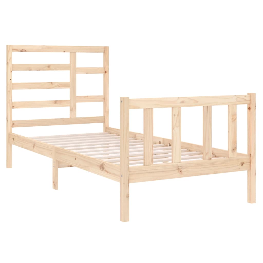 Bed Frame Without Mattress Solid Wood 90X190 Cm Single