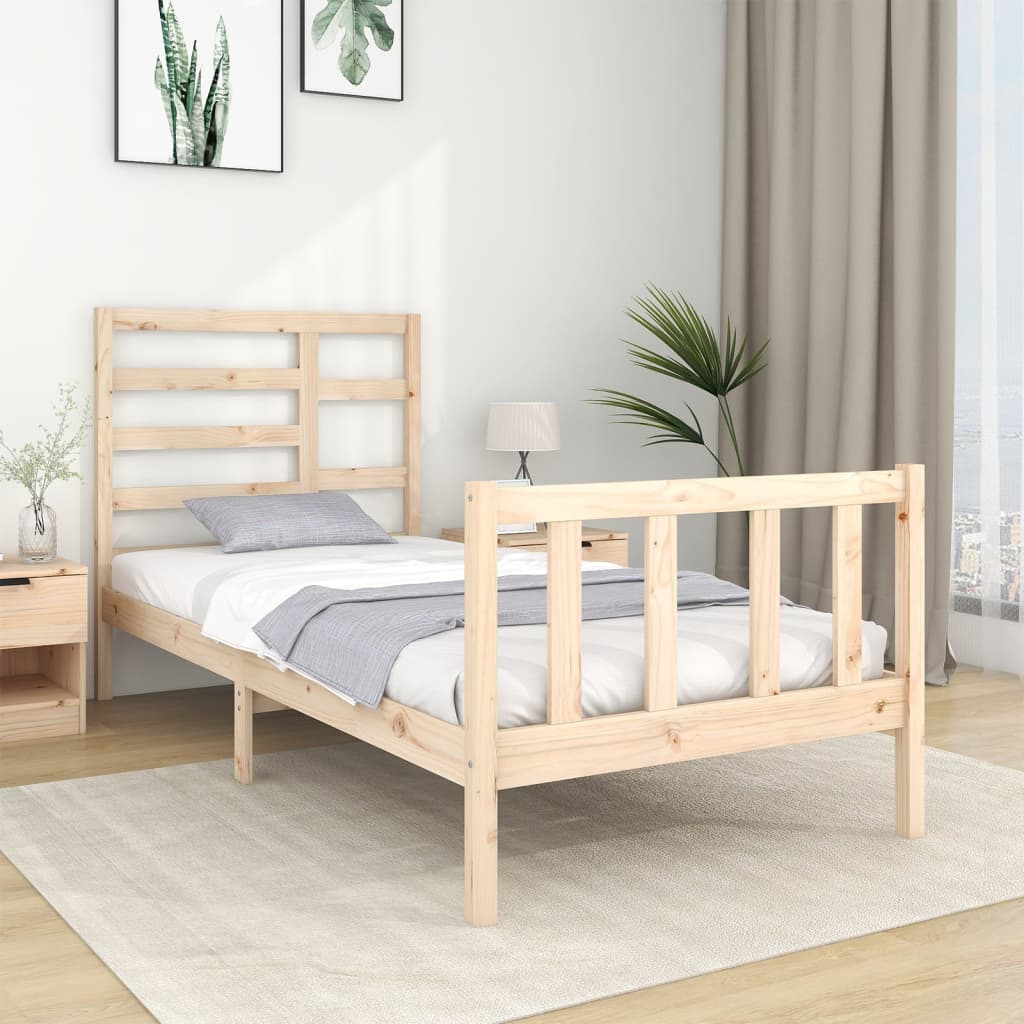 Bed Frame Without Mattress Solid Wood 90X190 Cm Single