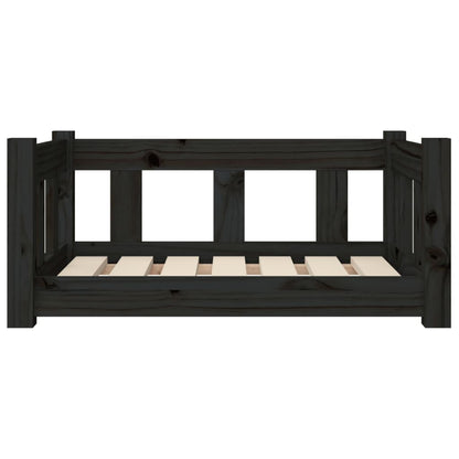 Dog Bed Black 65.5X50.5X28 Cm Solid Wood Pine