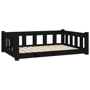 Dog Bed Black 95.5X65.5X28 Cm Solid Wood Pine