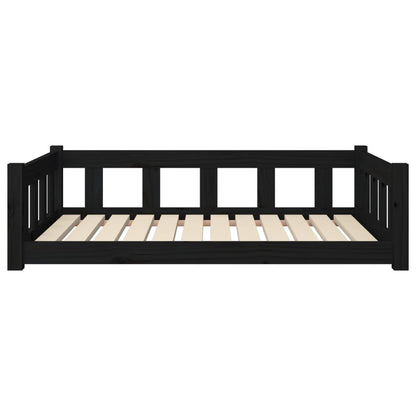 Dog Bed Black 105.5X75.5X28 Cm Solid Wood Pine