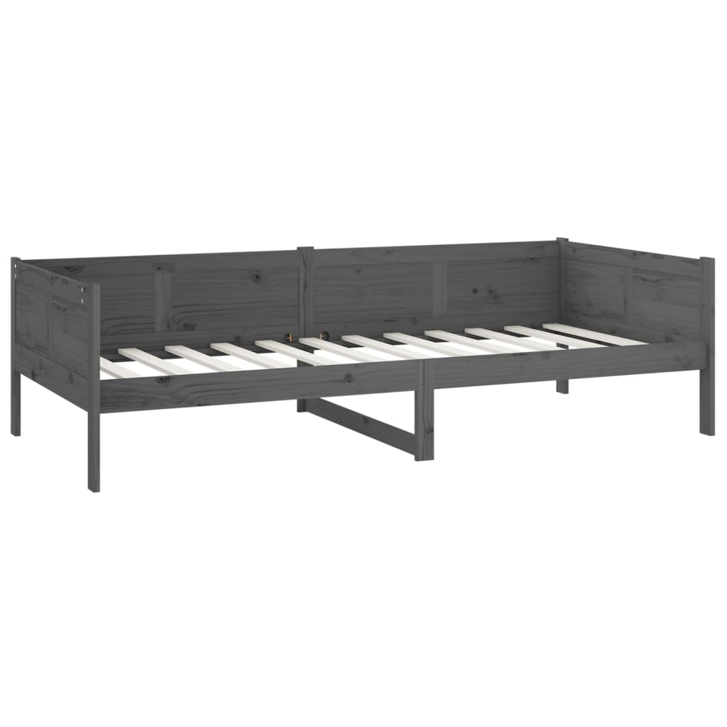 Day Bed Grey Solid Wood Pine 90X190 Cm