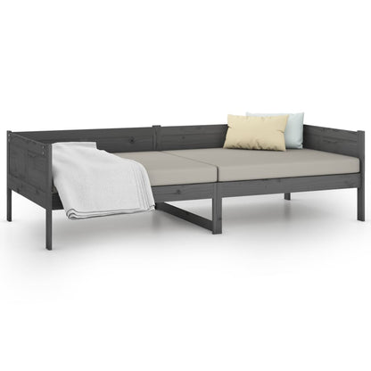 Day Bed Grey Solid Wood Pine 90X190 Cm