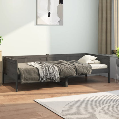 Day Bed Grey Solid Wood Pine 90X190 Cm