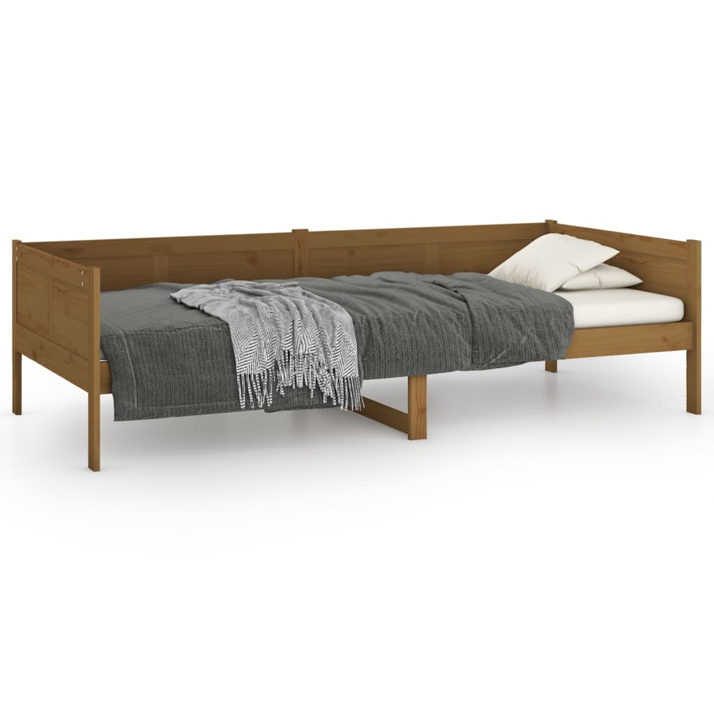 Day Bed Honey Brown Solid Wood Pine 90X190 Cm