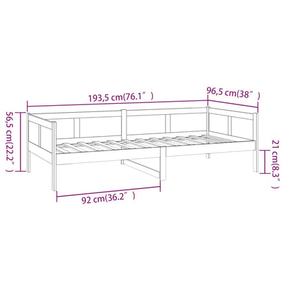 Day Bed Honey Brown Solid Wood Pine 90X190 Cm