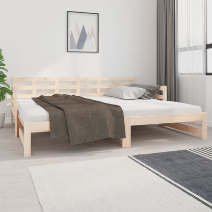 Pull-Out Day Bed Solid Wood Pine 2X(90X200) Cm