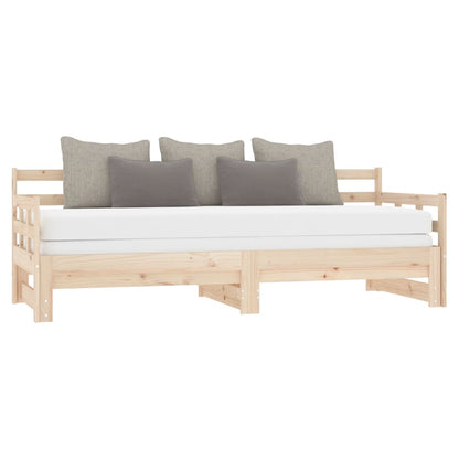 Pull-Out Day Bed Solid Wood Pine 2X(90X200) Cm