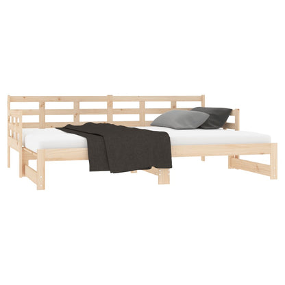 Pull-Out Day Bed Solid Wood Pine 2X(90X200) Cm