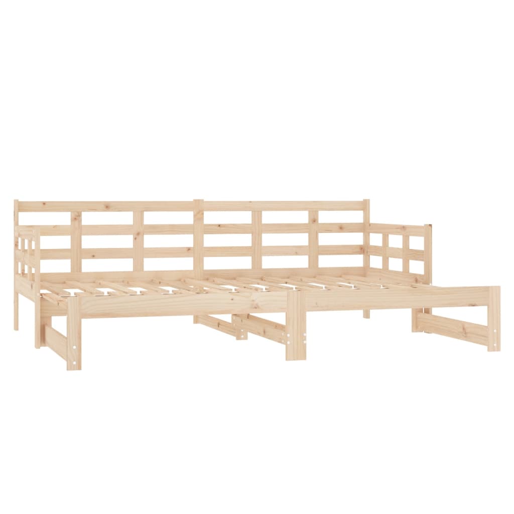 Pull-Out Day Bed Solid Wood Pine 2X(90X200) Cm