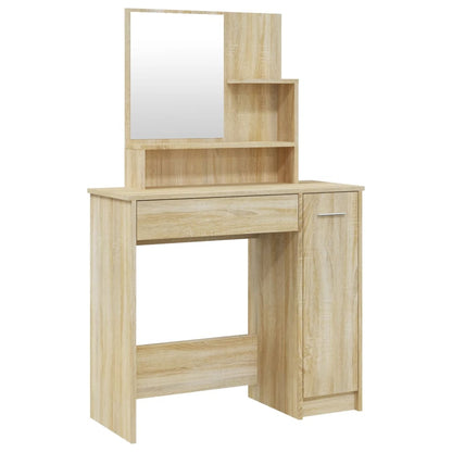 Dressing Table With Mirror Sonoma Oak 86.5X35X136 Cm