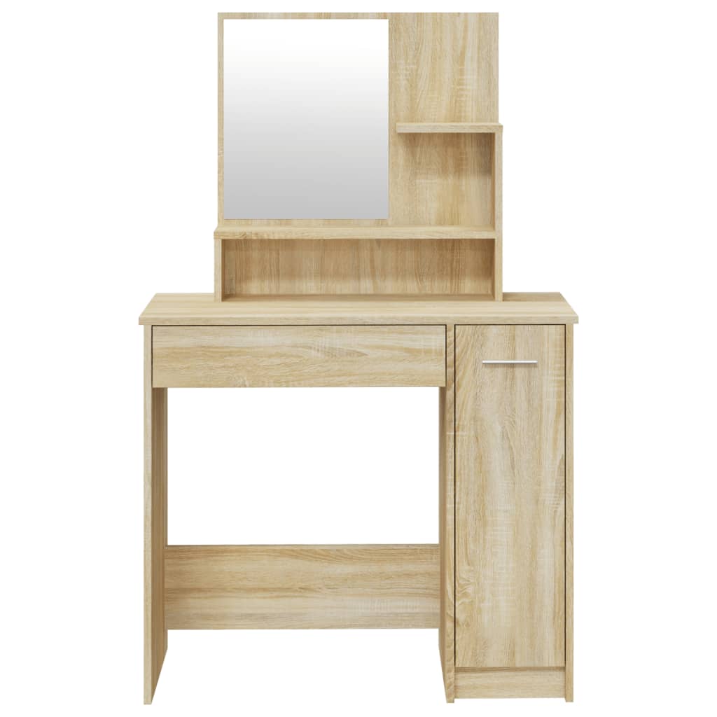 Dressing Table With Mirror Sonoma Oak 86.5X35X136 Cm