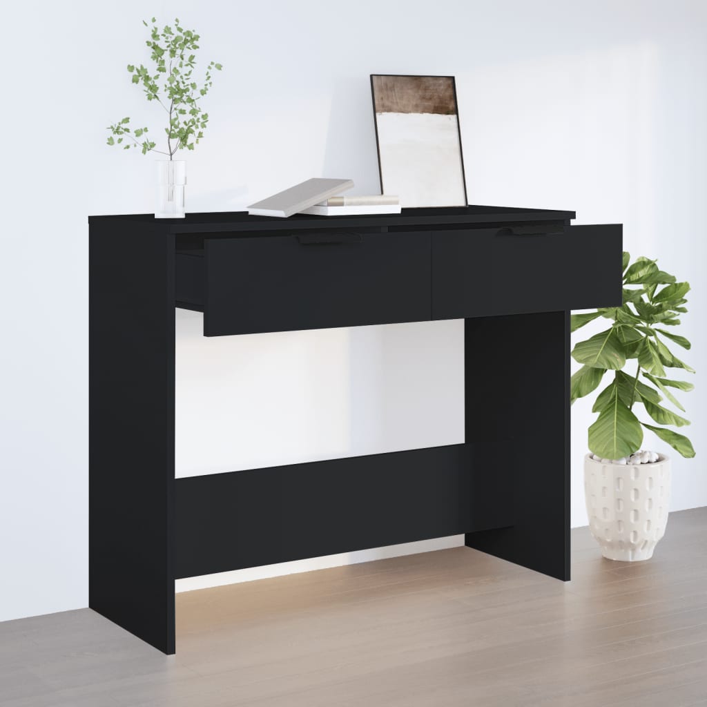 Console Table Black 90X36X75 Cm Engineered Wood