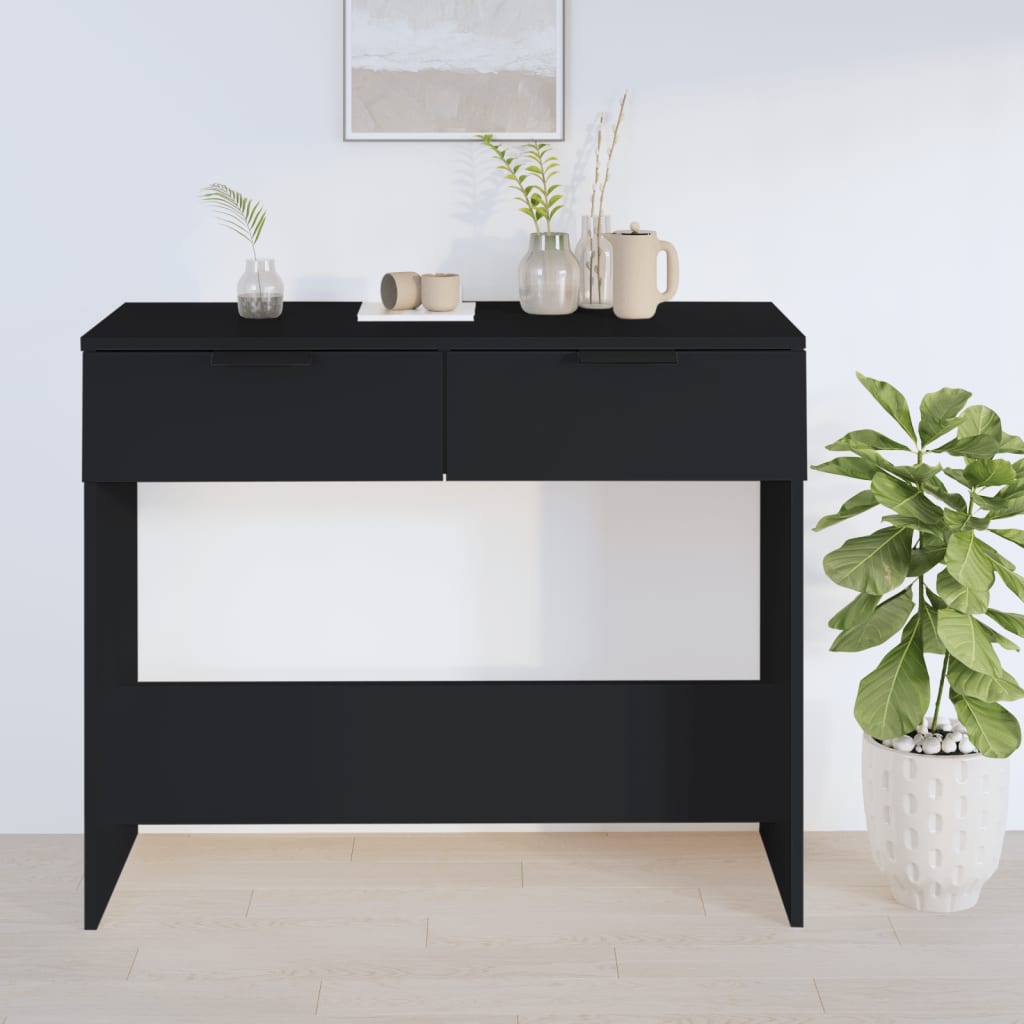 Console Table Black 90X36X75 Cm Engineered Wood