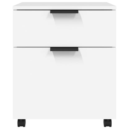 Mobile File Cabinet With Wheels White 45X38X54 Cm Engineered Wood