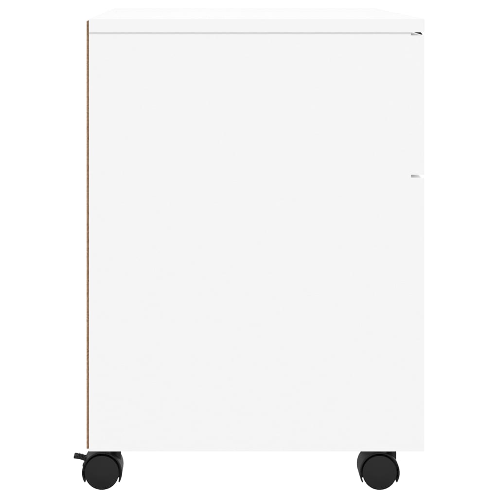 Mobile File Cabinet With Wheels White 45X38X54 Cm Engineered Wood