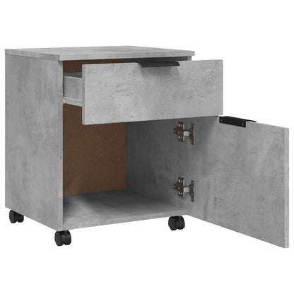 Mobile File Cabinet With Wheels Concrete Grey 45X38X54 Cm Engineered Wood