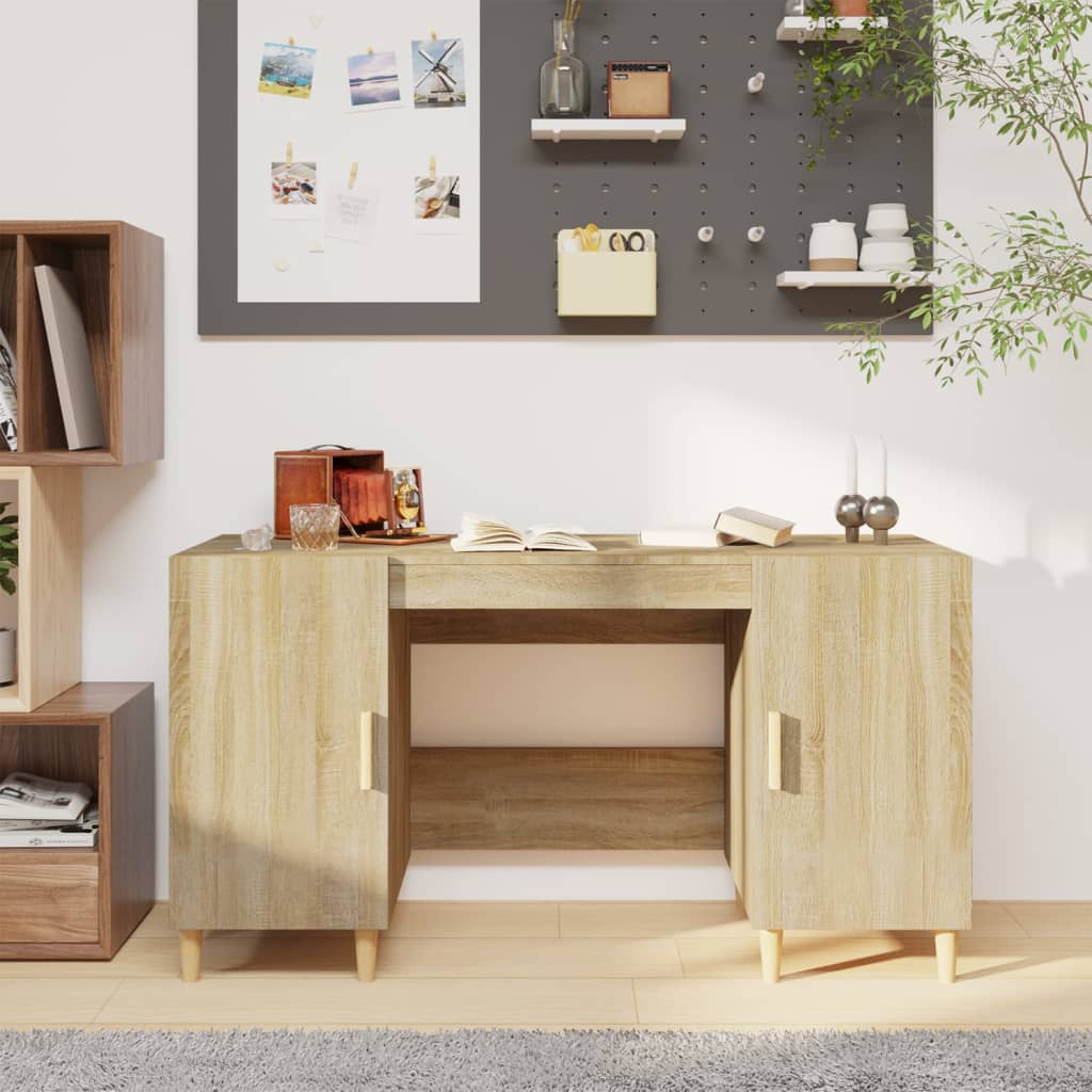 Desk Sonoma Oak 140X50X75 Cm Engineered Wood