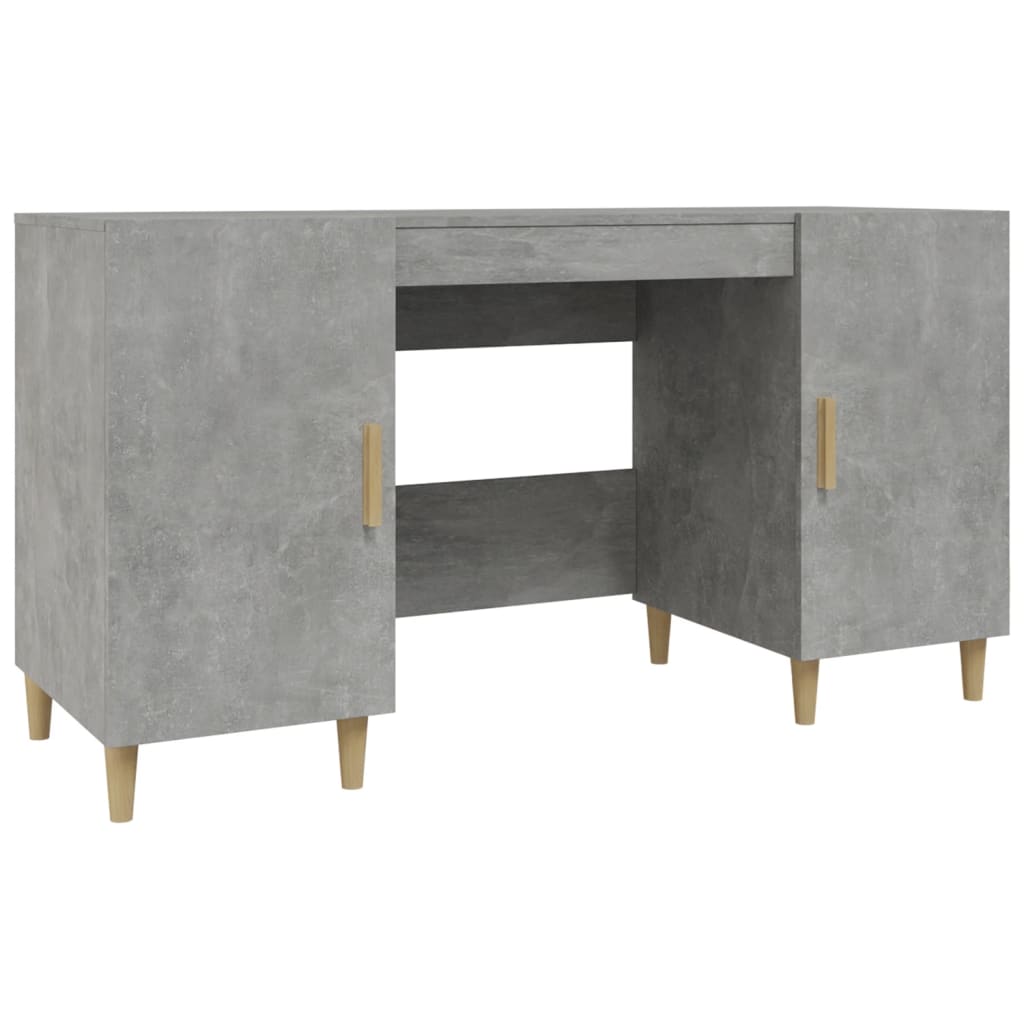 Desk Concrete Grey 140X50X75 Cm Engineered Wood