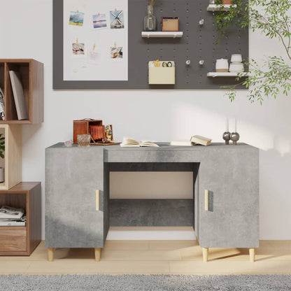 Desk Concrete Grey 140X50X75 Cm Engineered Wood