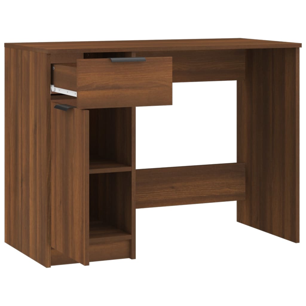 Desk Brown Oak 100X50X75 Cm Engineered Wood