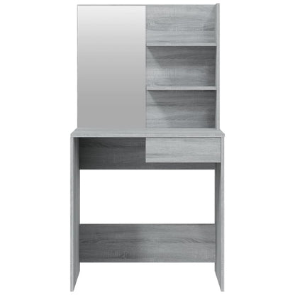 Dressing Table With Mirror Grey Sonoma 74.5X40X141 Cm