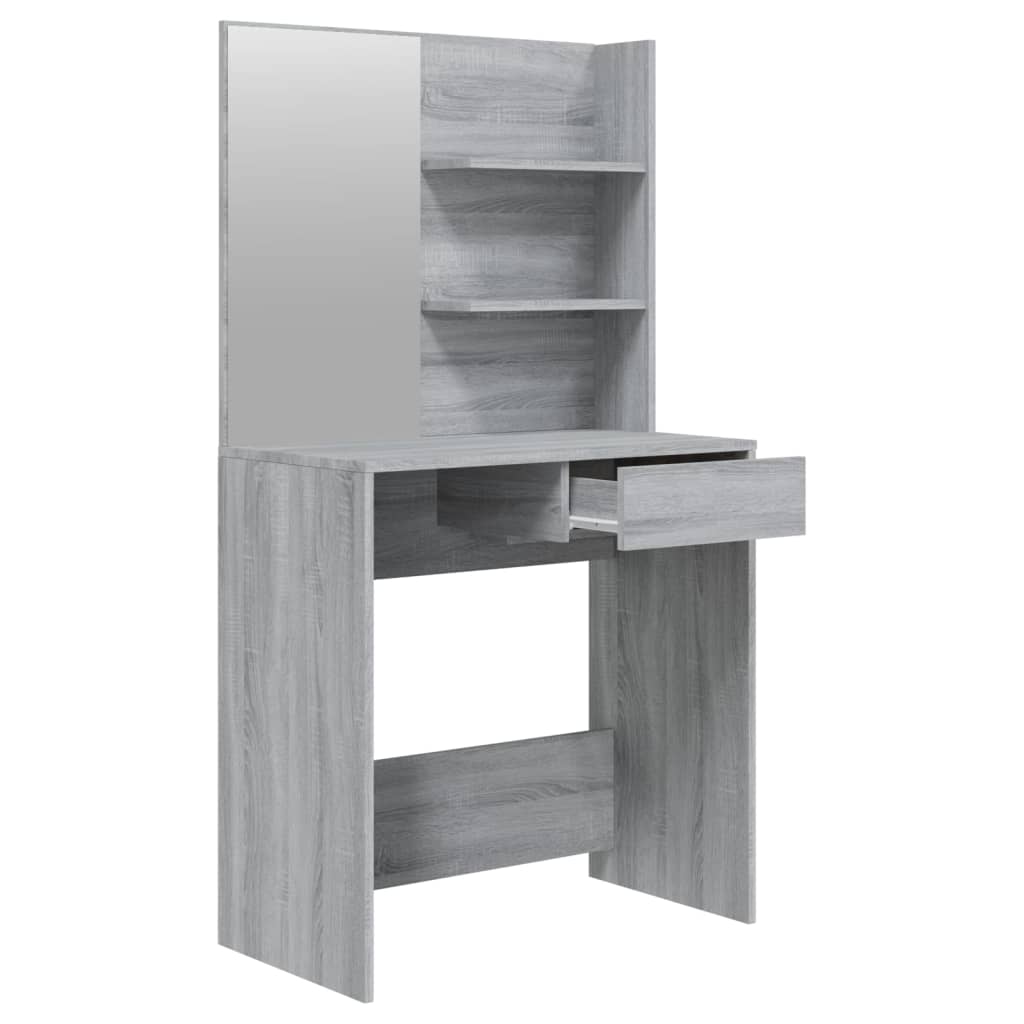 Dressing Table With Mirror Grey Sonoma 74.5X40X141 Cm