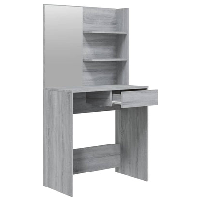 Dressing Table With Mirror Grey Sonoma 74.5X40X141 Cm