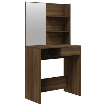 Dressing Table With Mirror Brown Oak 74.5X40X141 Cm