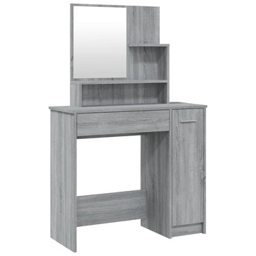 Dressing Table With Mirror Grey Sonoma 86.5X35X136 Cm