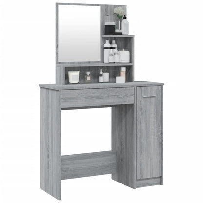 Dressing Table With Mirror Grey Sonoma 86.5X35X136 Cm